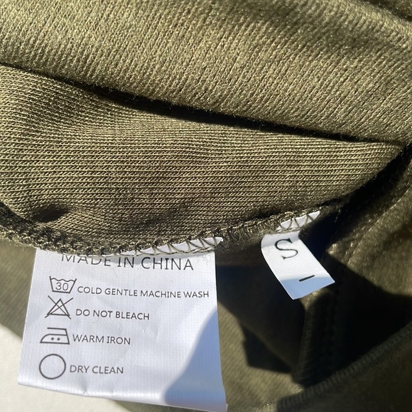Olive green tunic sweatshirt S New - Picture 3 of 4